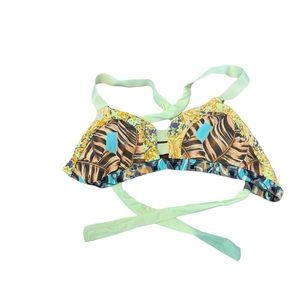 Maaji Bikini Top Size Small with Crossed Back and Tie